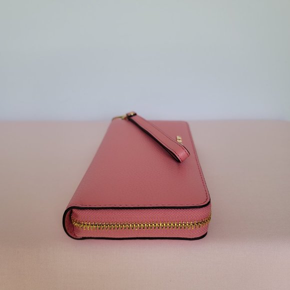 MICHAEL KORS Jet Set Travel Continental Pebbled Leather Wallet-Tea Rose 🎈⭐$138. - Picture 10 of 16